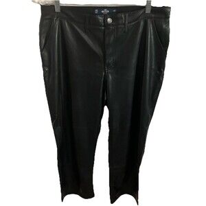 Hollister Pants 33 Waist Women Faux Leather Black Biker Minimalist